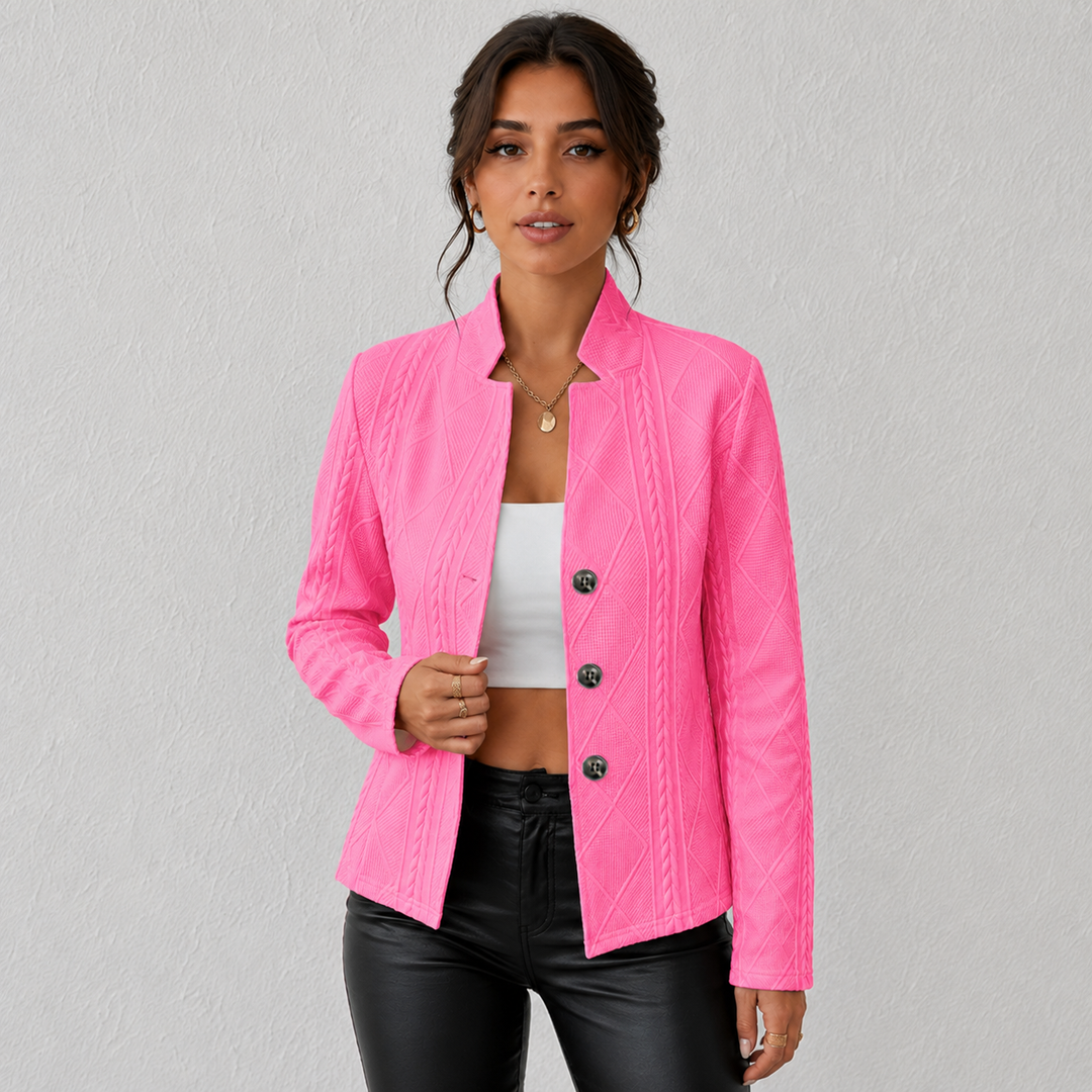 Elara| Cable-Knit Open-Front Quilted Jacket