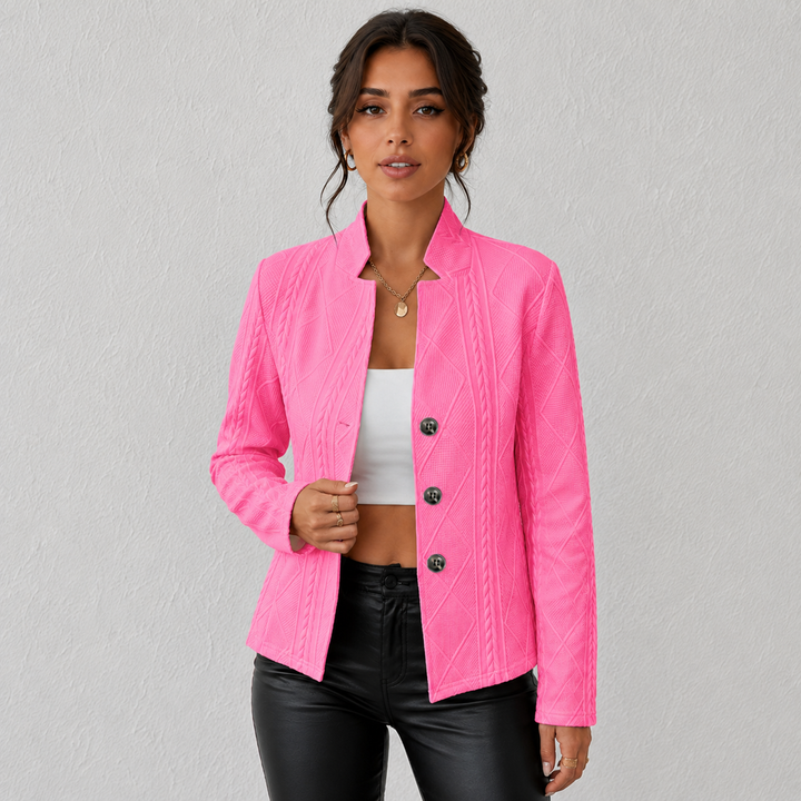 Elara| Cable-Knit Open-Front Quilted Jacket