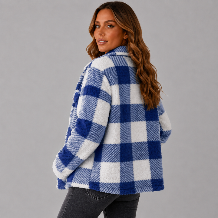 Lize | Plaid Sherpa Button-Up Winter Jacket