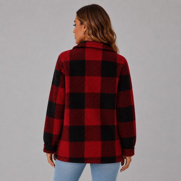 Lize | Plaid Sherpa Button-Up Winter Jacket