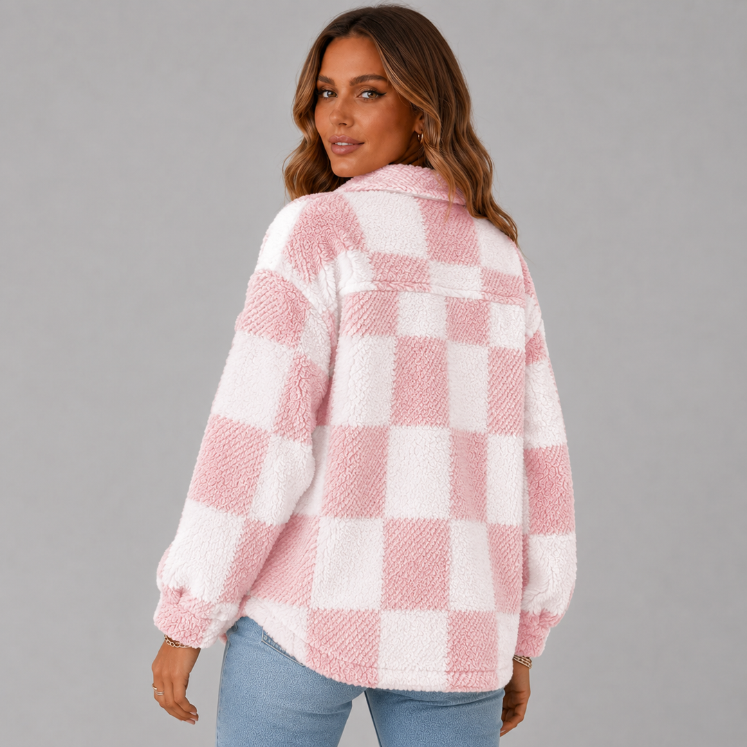 Lize | Plaid Sherpa Button-Up Winter Jacket