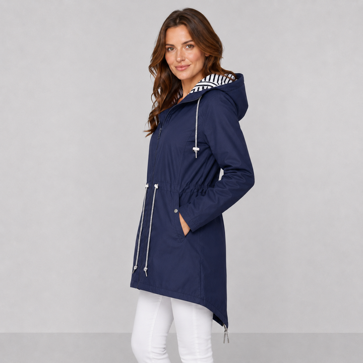 Linda | Hooded Drawstring Waterproof Rain Coat