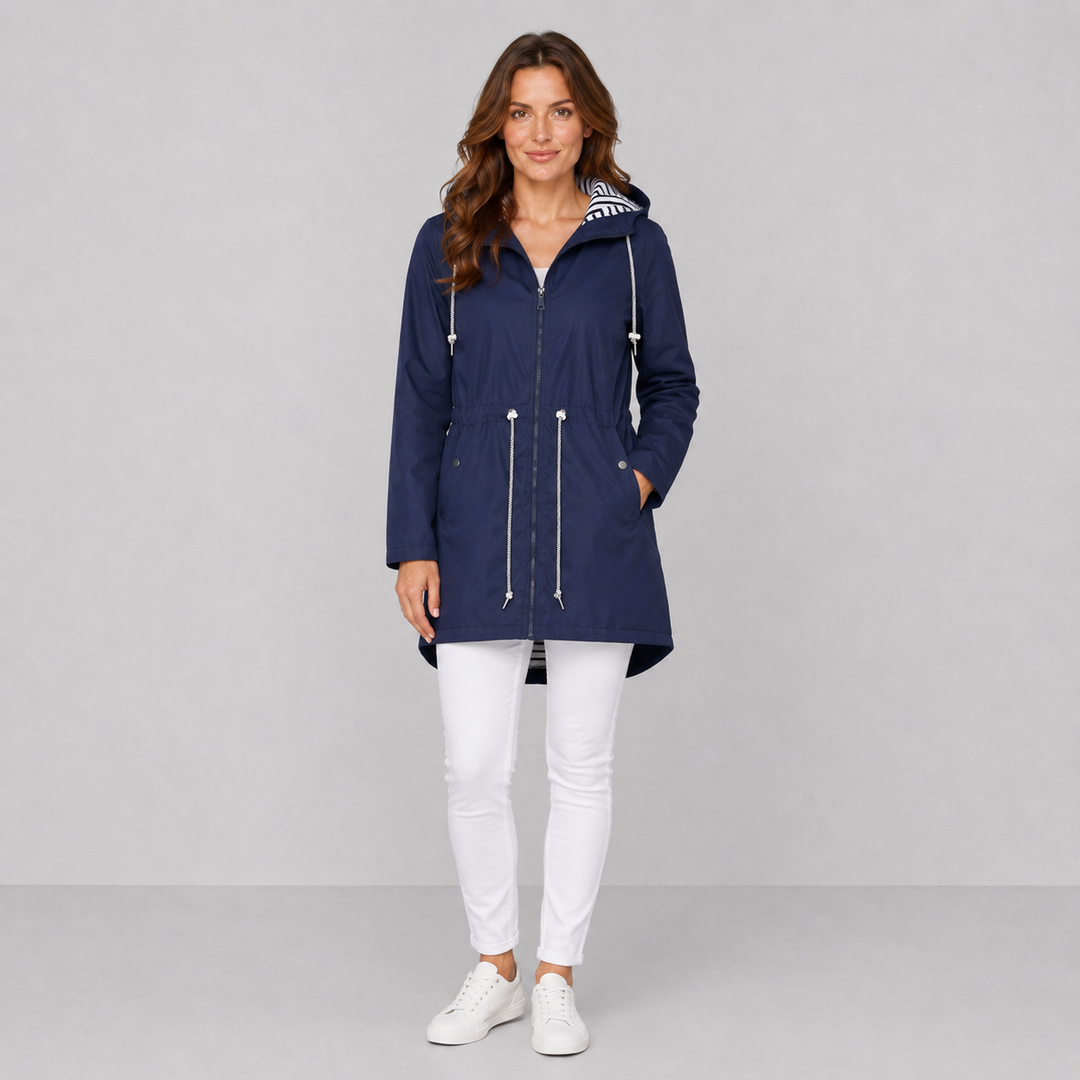 Linda | Hooded Drawstring Waterproof Rain Coat