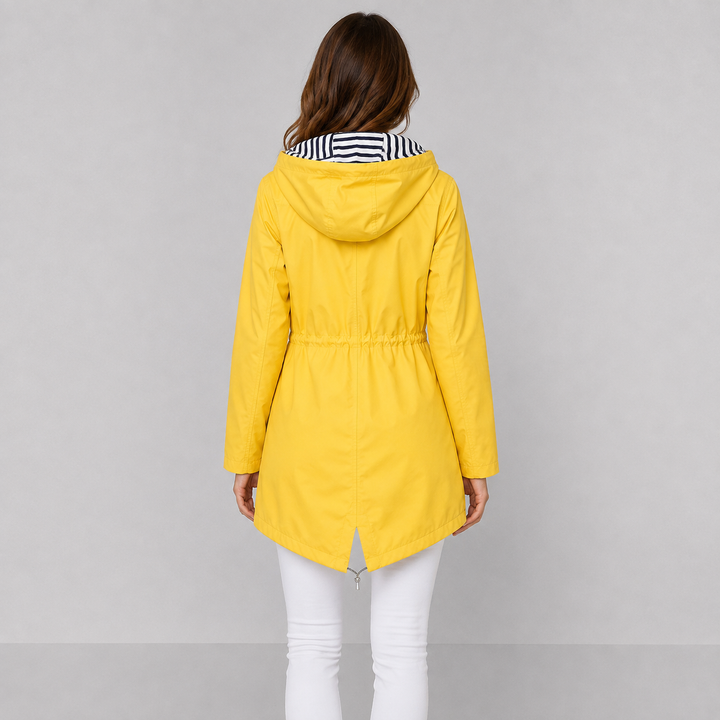 Linda | Hooded Drawstring Waterproof Rain Coat