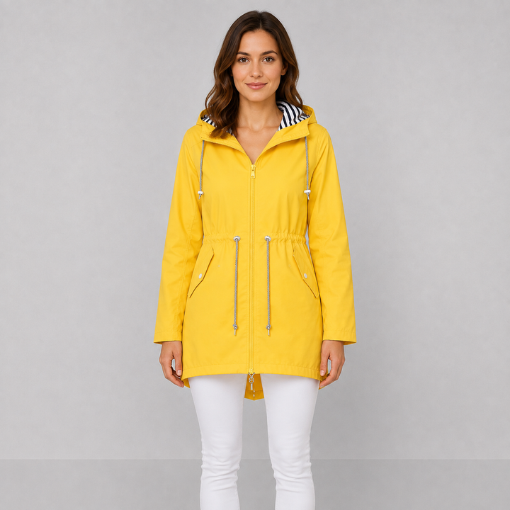 Linda | Hooded Drawstring Waterproof Rain Coat