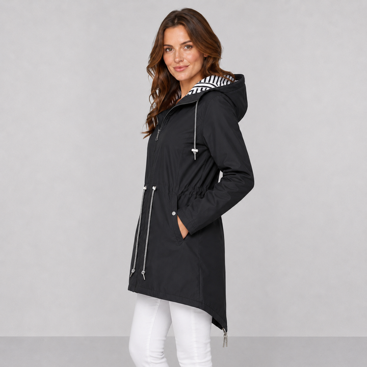 Linda | Hooded Drawstring Waterproof Rain Coat