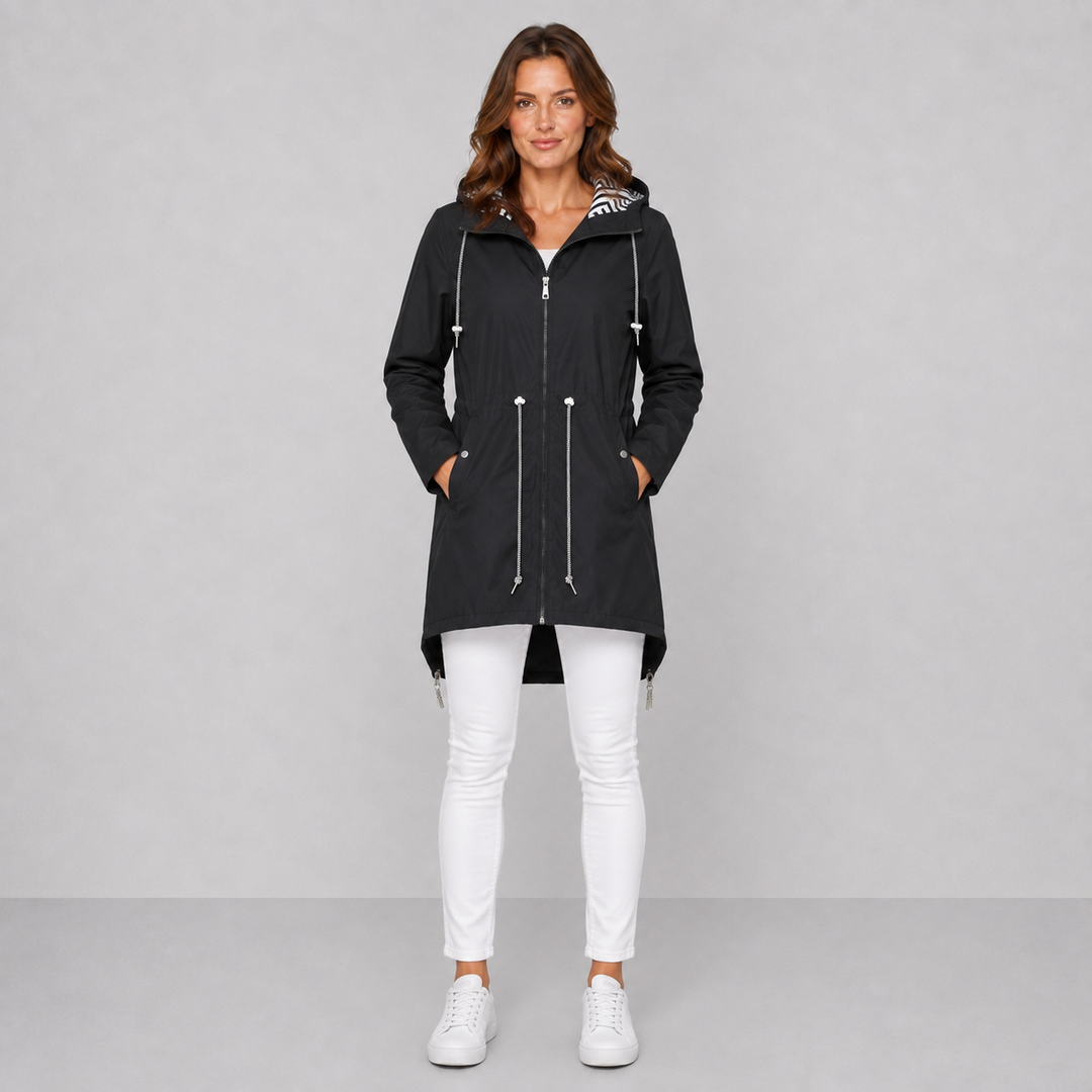 Linda | Hooded Drawstring Waterproof Rain Coat