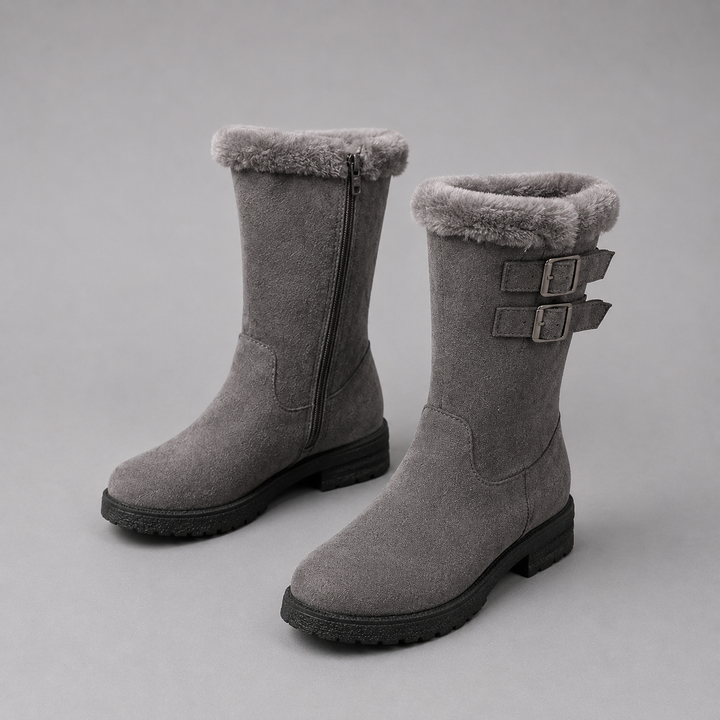 Elena | Fur-Lined Buckle Winter Boots