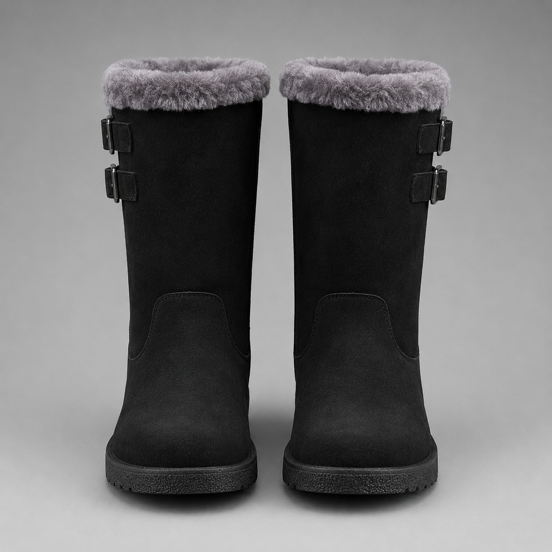 Elena | Fur-Lined Buckle Winter Boots
