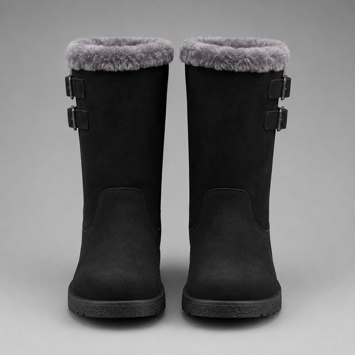 Elena | Fur-Lined Buckle Winter Boots