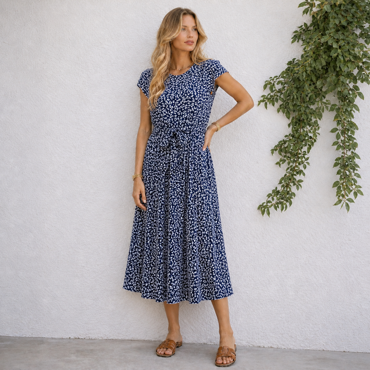 Fiona | Elegant Floral Midi Dress
