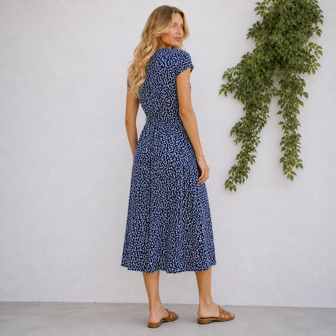 Fiona | Elegant Floral Midi Dress
