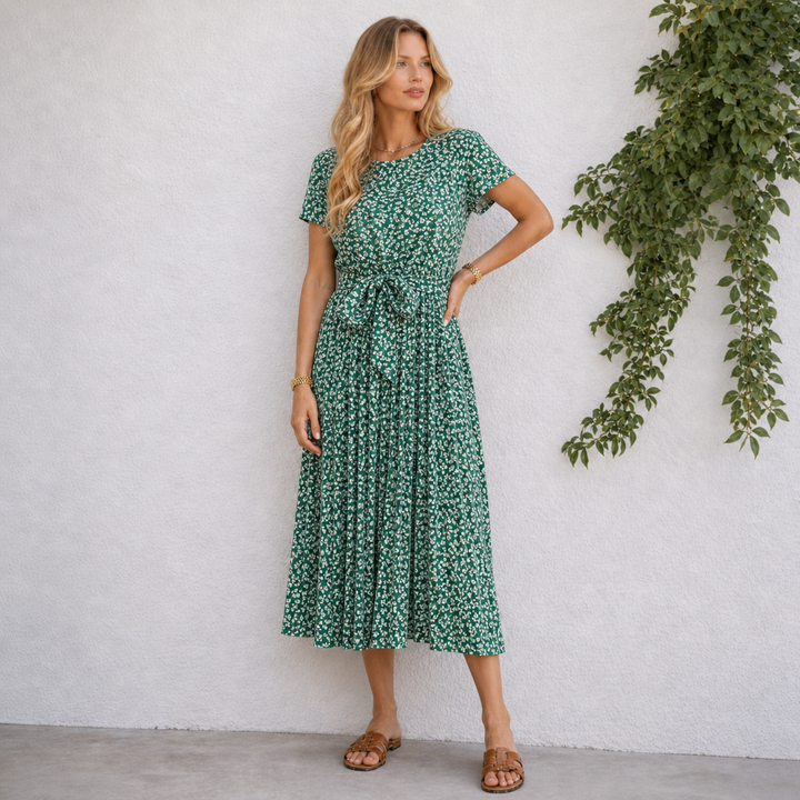Fiona | Elegant Floral Midi Dress
