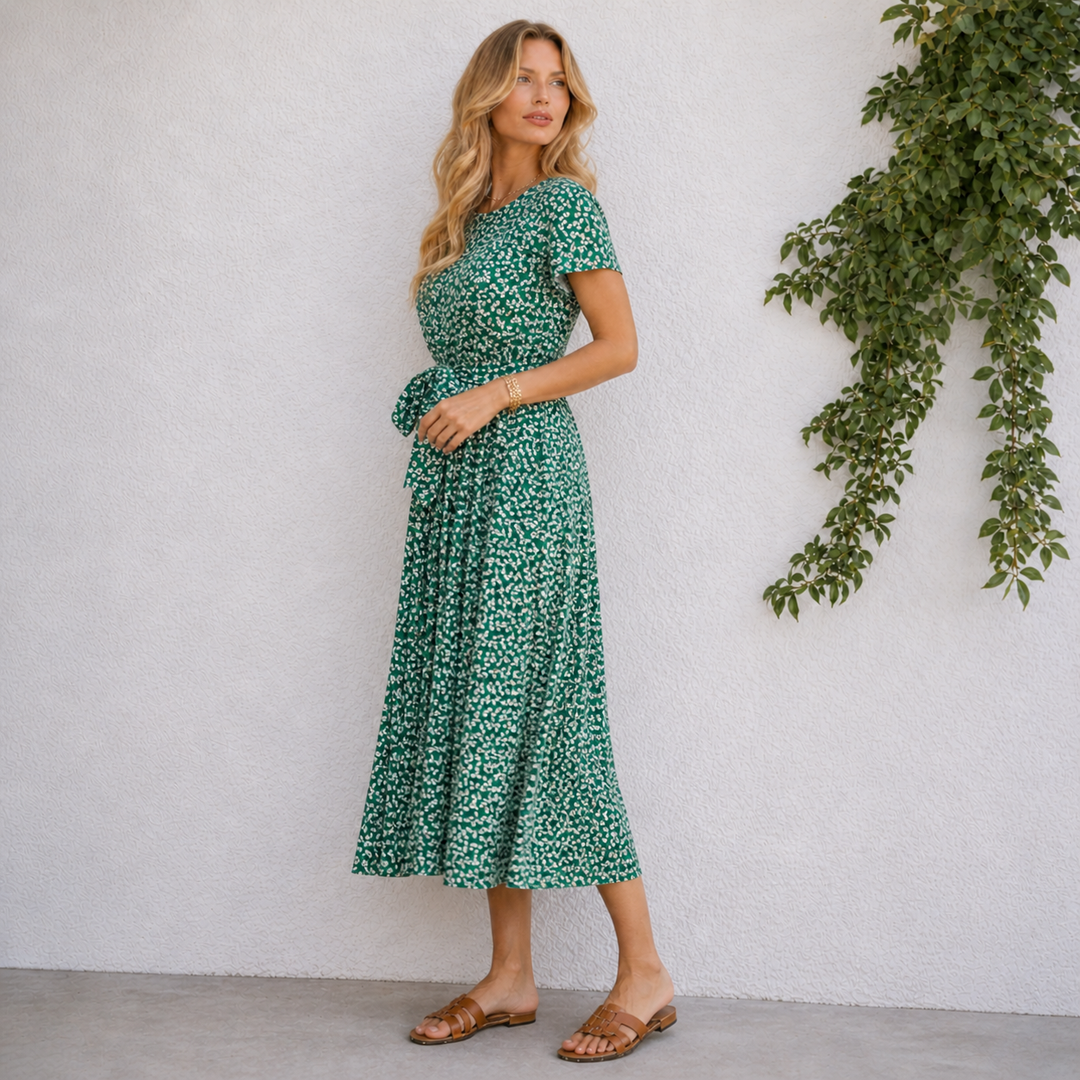Fiona | Elegant Floral Midi Dress