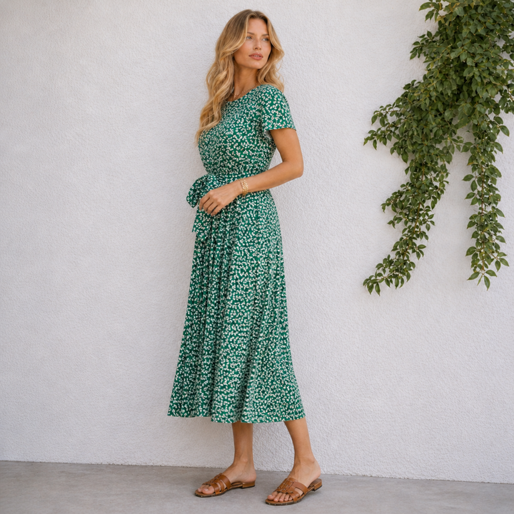 Fiona | Elegant Floral Midi Dress