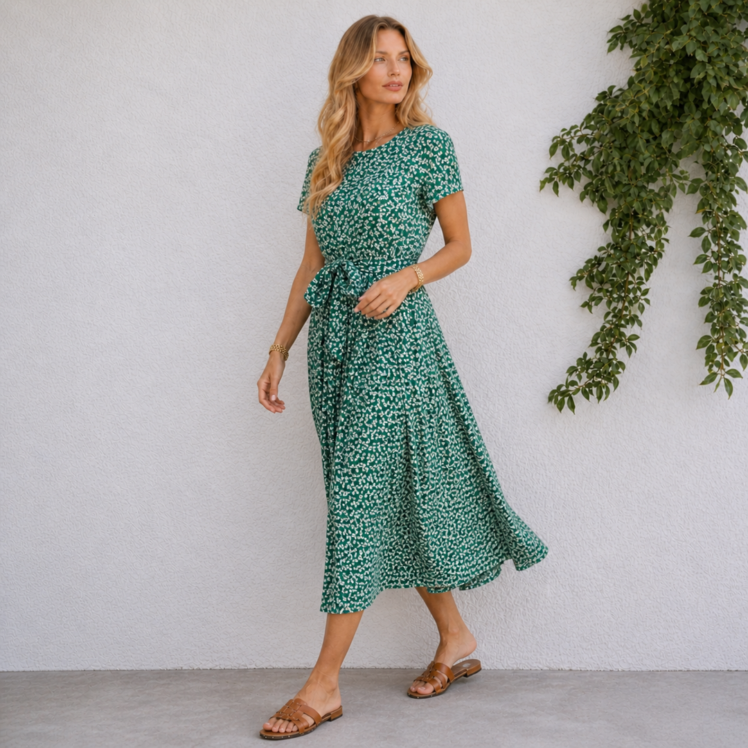 Fiona | Elegant Floral Midi Dress