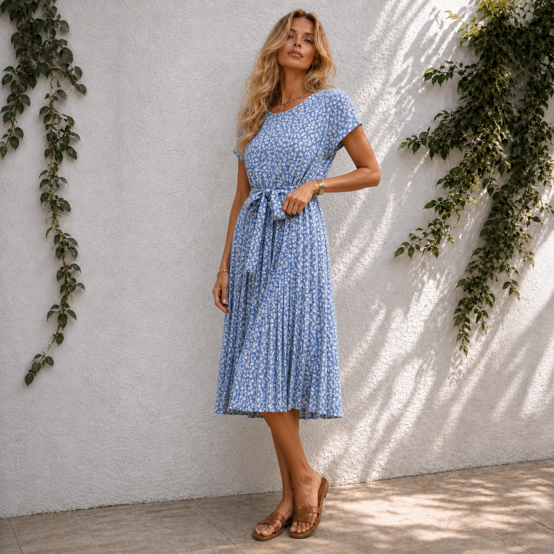 Fiona | Elegant Floral Midi Dress