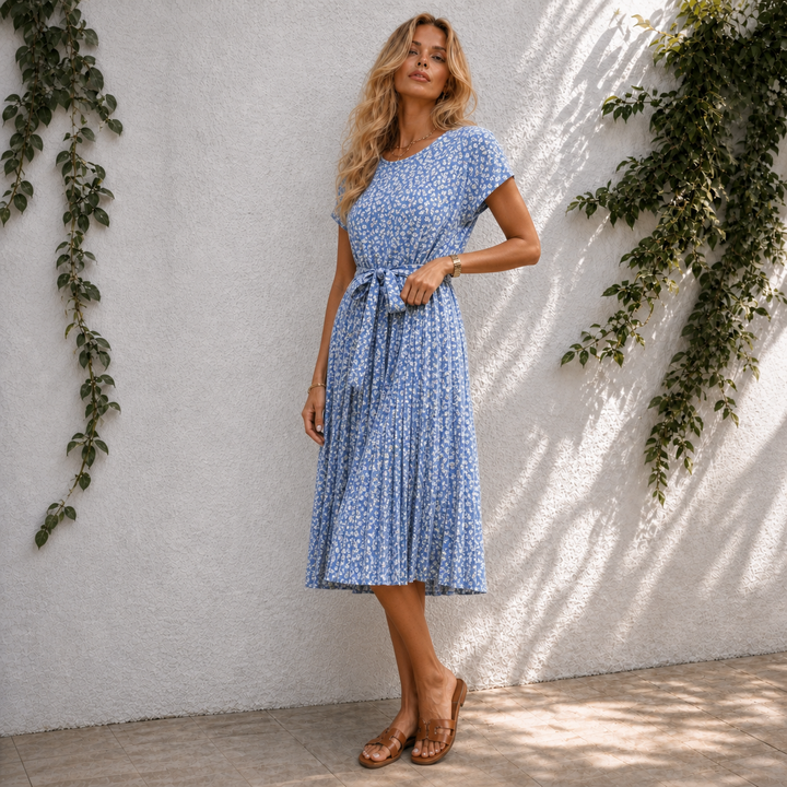 Fiona | Elegant Floral Midi Dress