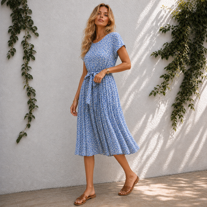 Fiona | Elegant Floral Midi Dress