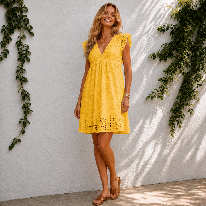 Kaelin | Elegant V-neck Dress with Tummy Coverage