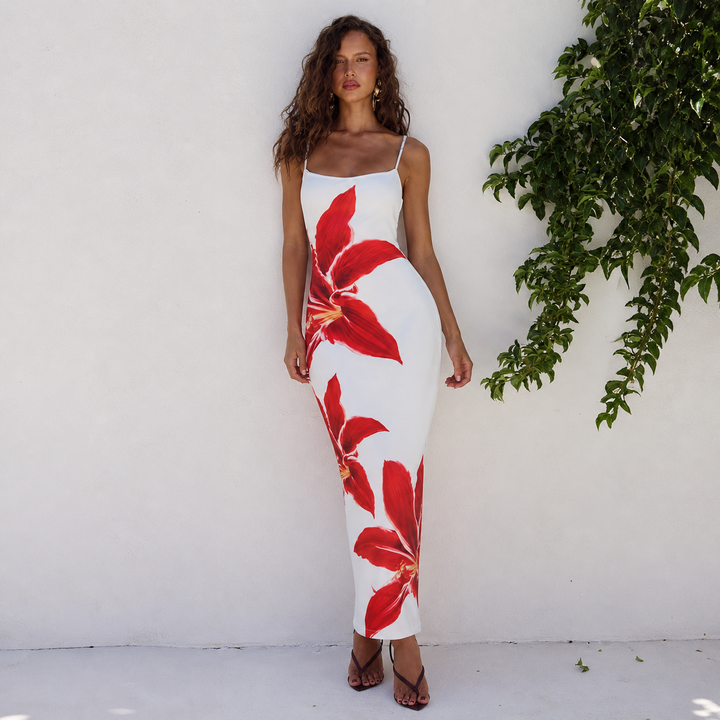 Liora | Floral Open-Back Maxi Dress
