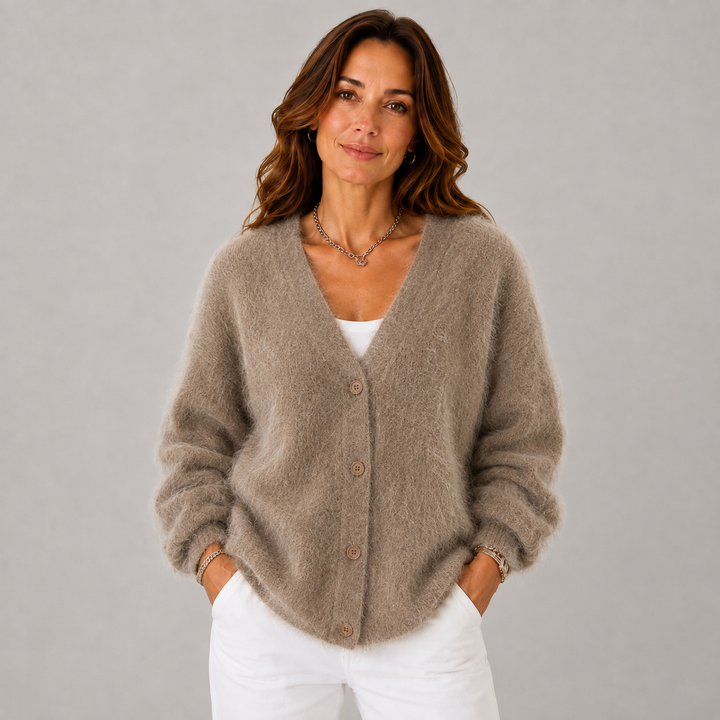 Sophie | Soft V-Neck Button-Up Knitted Sweater