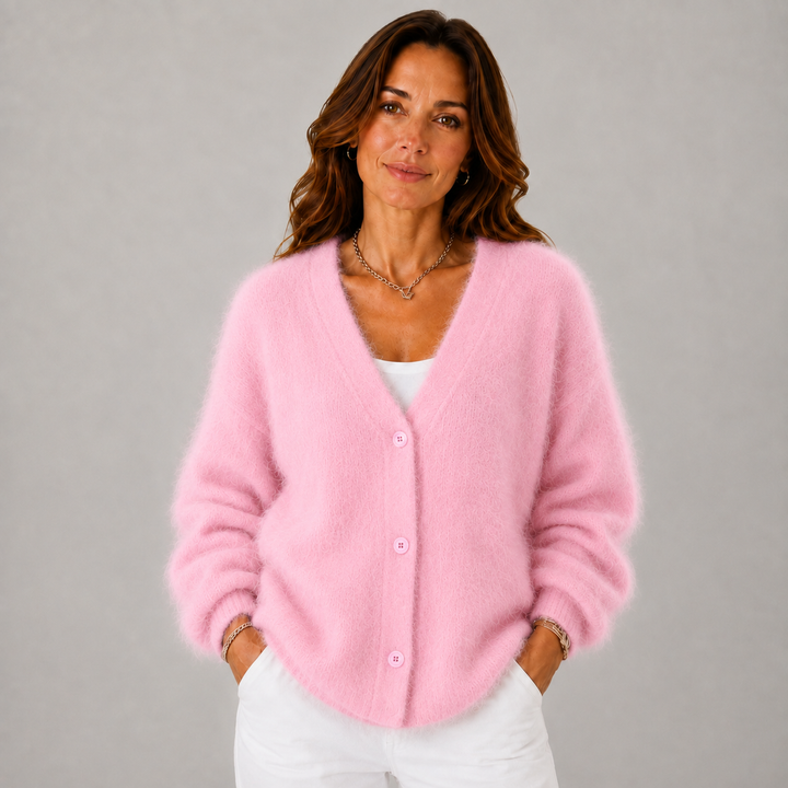 Sophie | Soft V-Neck Button-Up Knitted Sweater