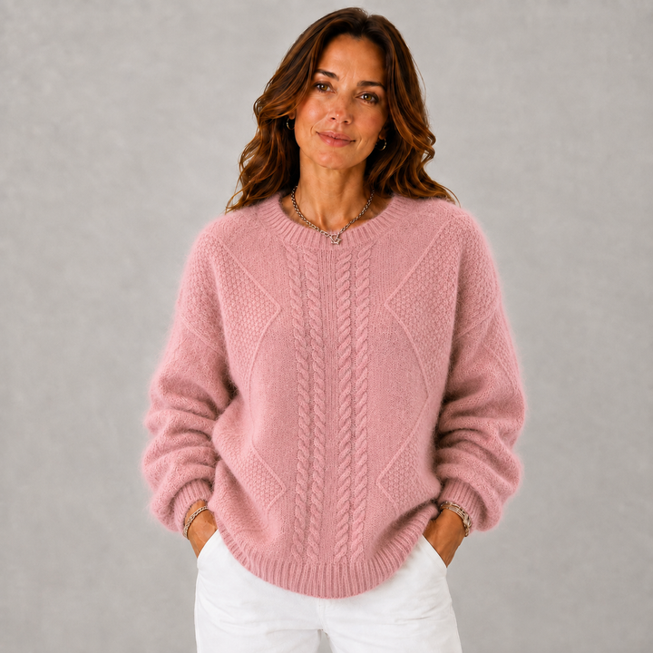Elise | Mock-Neck Cable-Knit Winter Sweater
