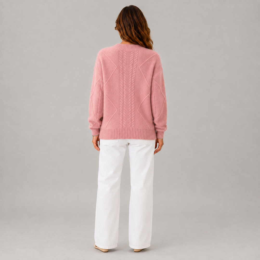 Elise | Mock-Neck Cable-Knit Winter Sweater