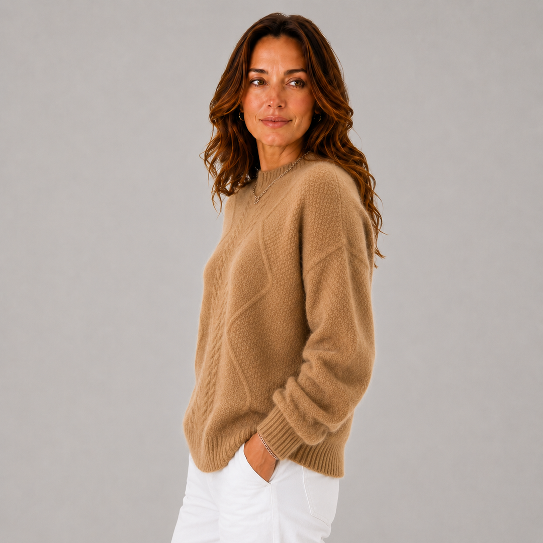 Elise | Mock-Neck Cable-Knit Winter Sweater