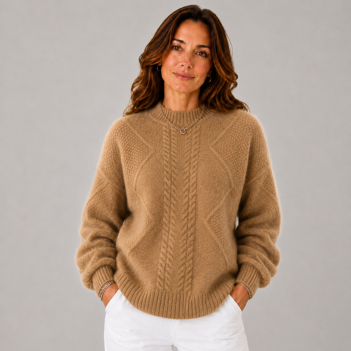 Elise | Mock-Neck Cable-Knit Winter Sweater