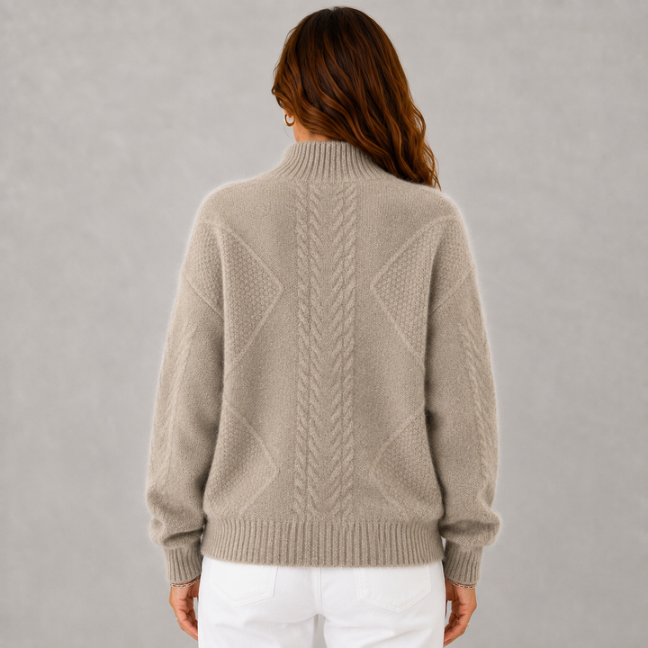 Elise | Mock-Neck Cable-Knit Winter Sweater