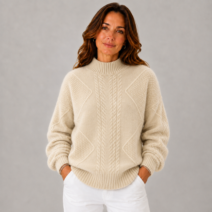 Elise | Mock-Neck Cable-Knit Winter Sweater