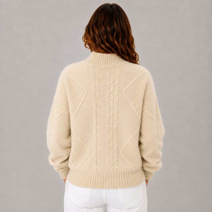 Elise | Mock-Neck Cable-Knit Winter Sweater