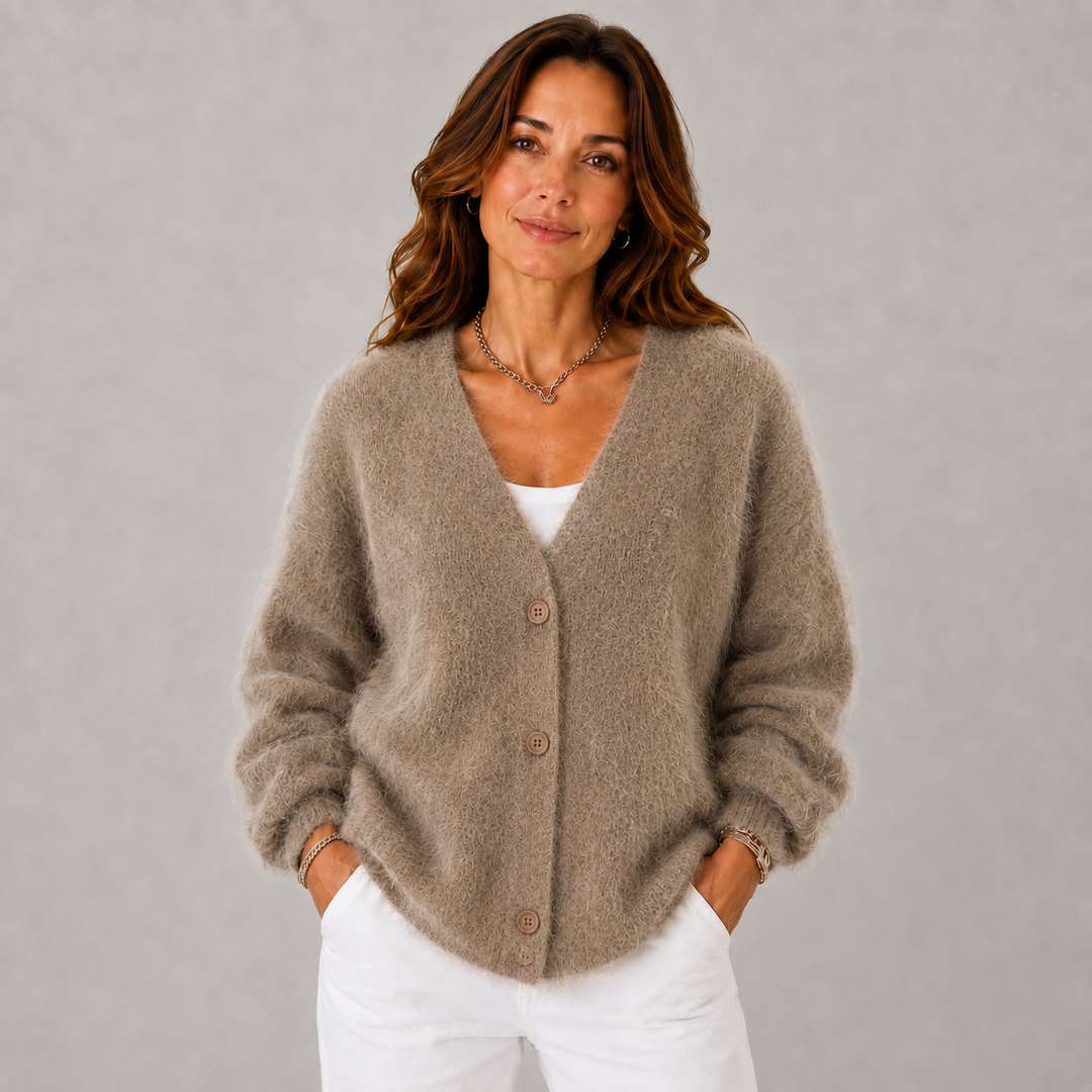Sophie | Soft V-Neck Button-Up Knitted Sweater