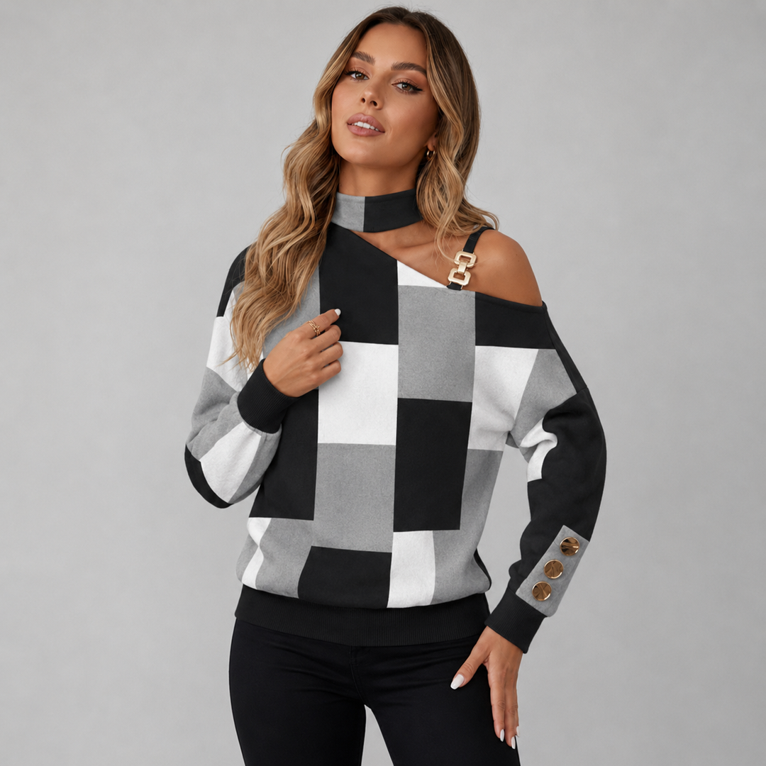 Mila | Cold Shoulder Abstract Top