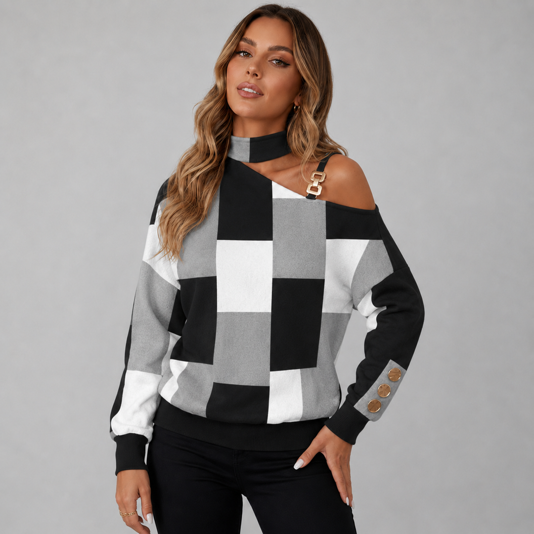 Mila | Cold Shoulder Abstract Top