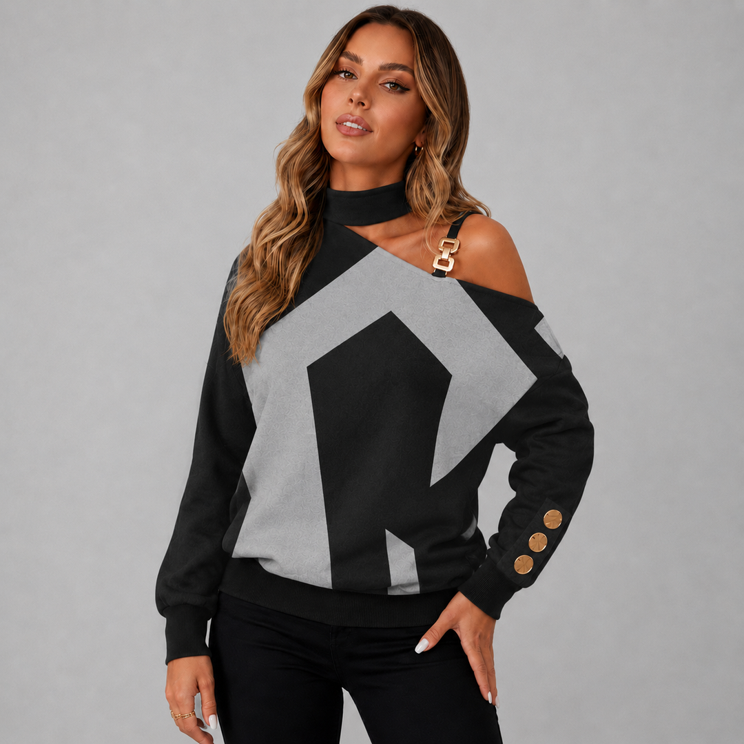 Mila | Cold Shoulder Abstract Top