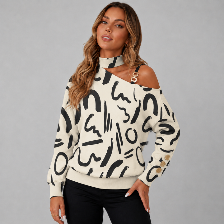 Mila | Cold Shoulder Abstract Top
