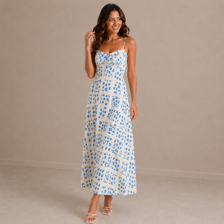 Tina | V-Neck Backless Sleeveless Maxi Dress