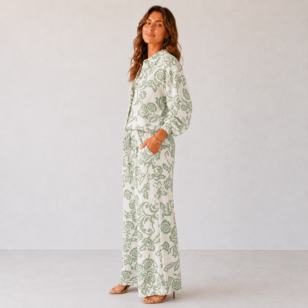 Serena | Monochrome Floral Jumpsuit