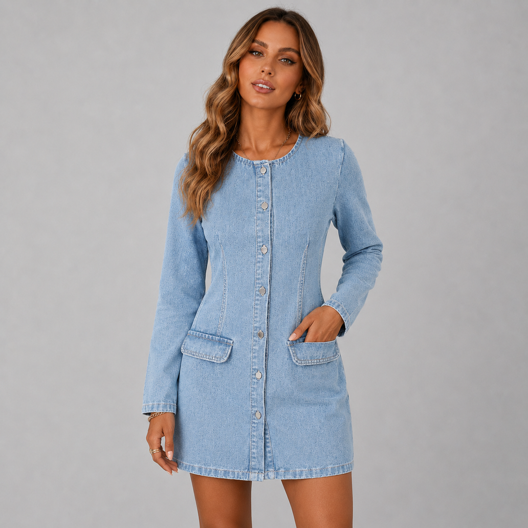 Ayla | Button-Front Denim Mini Dress