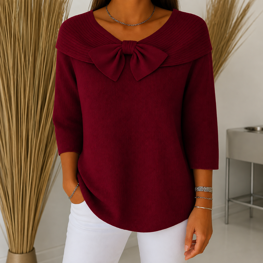 Charlotte |  Winter Knit Round Neckline Sweater