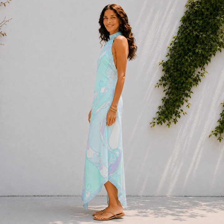 Marina | Printed Halter Wrap Dress