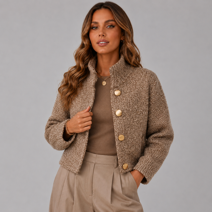 Josephine | Textured Knit Button-Up Jacket