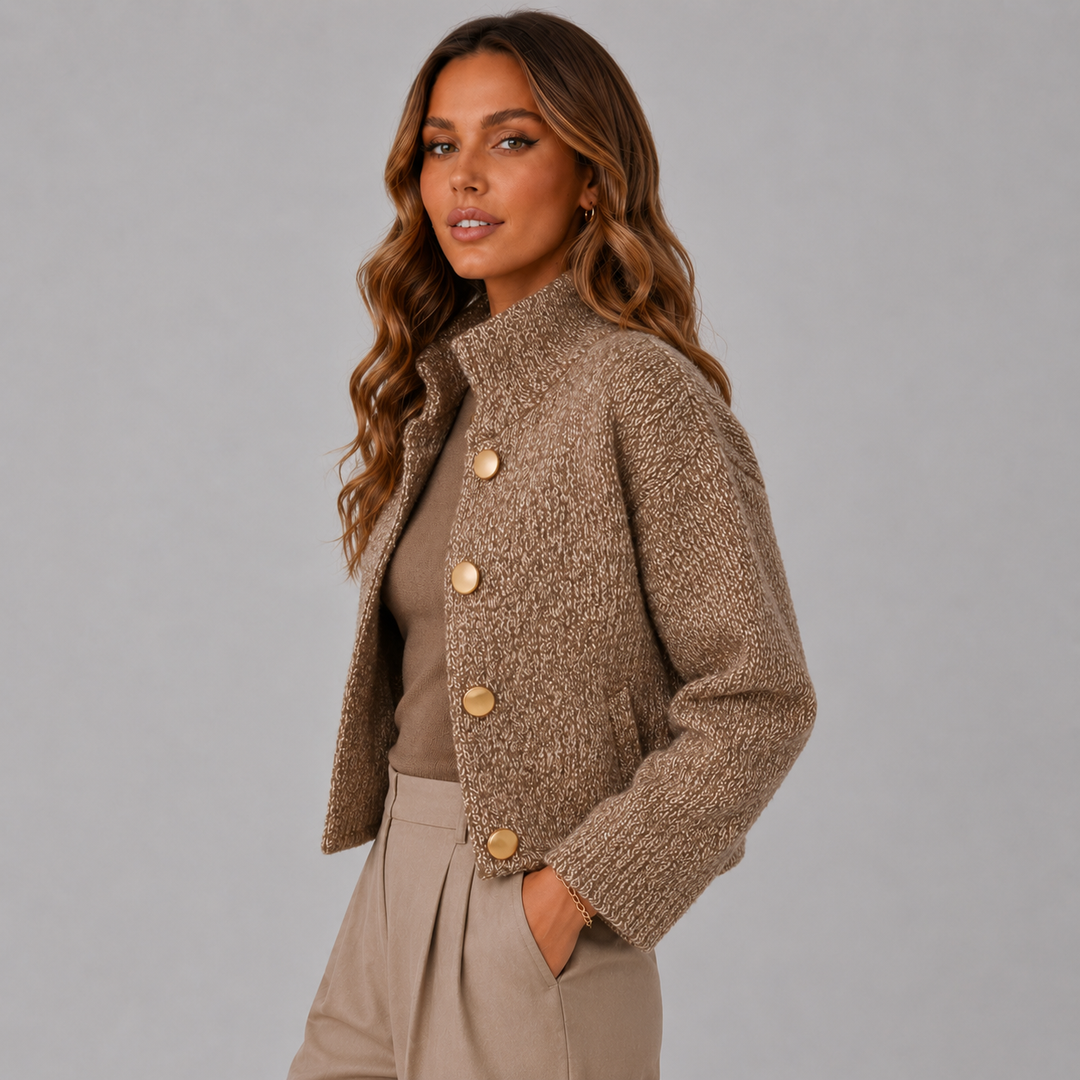 Josephine | Textured Knit Button-Up Jacket