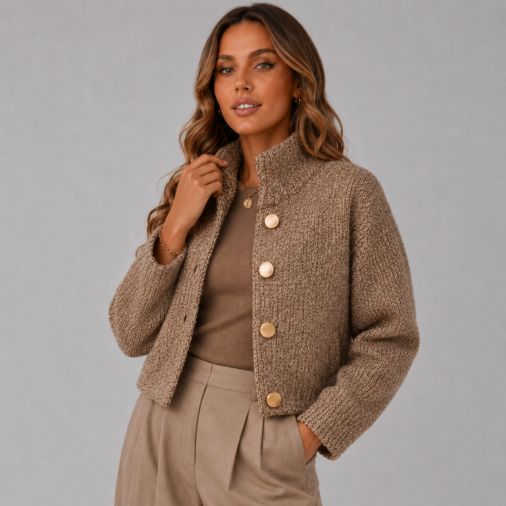 Josephine | Textured Knit Button-Up Jacket