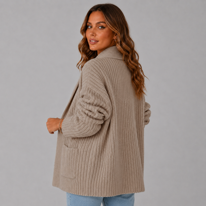 Nora | Longline Knit Pocket Wool Cardigan