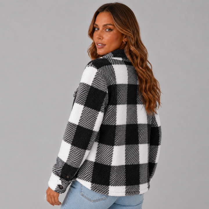 Lize | Plaid Sherpa Button-Up Winter Jacket
