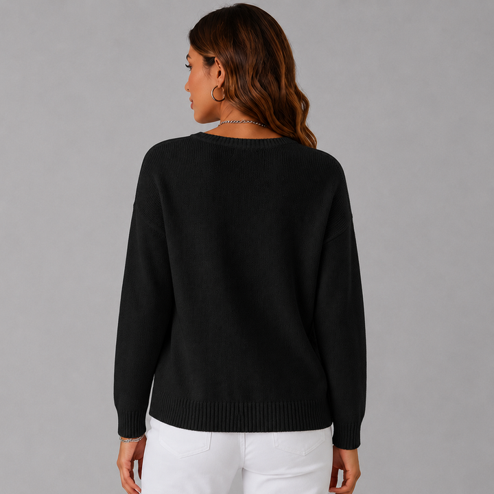 Maya | Button-Neck Wool Knit Sweater